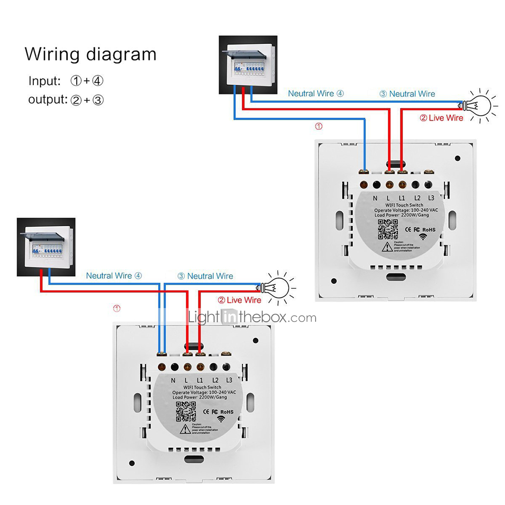 KINGART N2 INTERUPTEUR  WIFI et RF433 DOUBLE (EWELINK) - 3